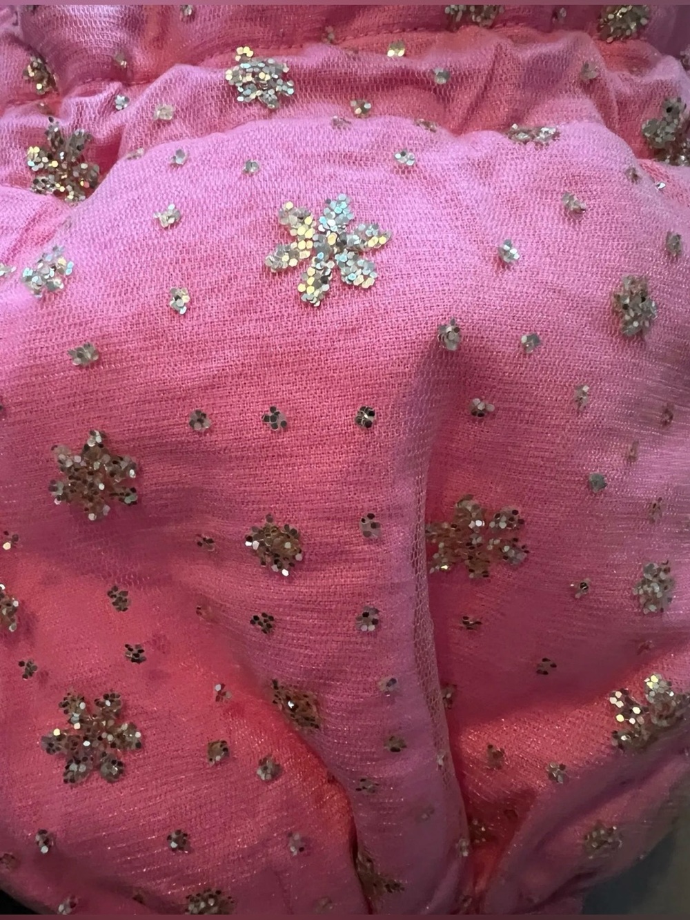 Free People Seasons Sparkle Mini Gift Sack in Pink NWT - Picture 4 of 5